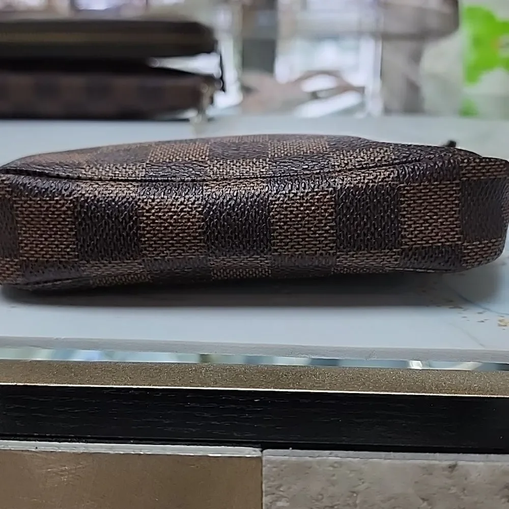 Authentic Louis Vuitton Damier Ebene Mini Pochette